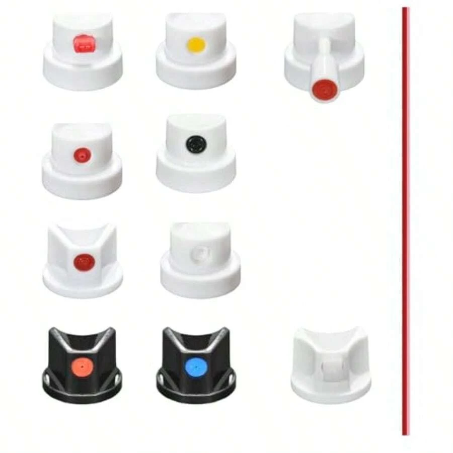 Universal Spray Paint Nozzle Tips Replacement Kit, 10 Assorted Caps For Spray Cans - For Precision Graffiti Art, Smooth Auto Touch-Up And DIY Projects - 10 Pack - View 1