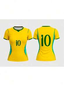NEW RELEASE Brazil Yellow T-Shirt World Cup Baby Look Embroidered New 2026 - BABY LOOK BR AMARELA - View 2