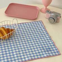 1/2/4pcs Christmas New Year Red Plaid/Blue Trim Ins Placemats Kitchen Cover Cloth Decorative Napkins, Suitable For Holidays And Home Decor - Multicolor - View 8