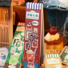 40張/包貼紙書咖啡店限量系列復古可書寫票券貼紙，剪貼簿用品備忘錄配件，可用於裝飾卡片、相框、電腦、手機殼、水瓶、雜誌手帳、鉛筆盒、行李箱、桌面裝飾貼紙，美學風格 - 貼紙 - 查看 11