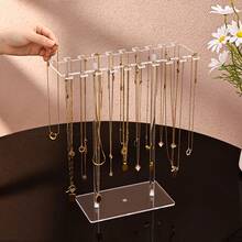 1pc High-End Acrylic Transparent Necklace Storage Rack, Suitable For Women, Back To School Season, Eid Al-Adha Essential, Vanity Bedroom Jewelry Storage - Clear - View 12