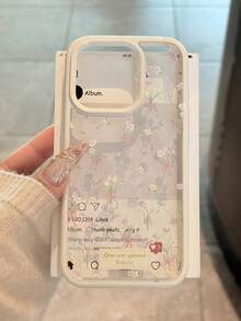 Casing Ponsel Akrilik 2-in-1 Motif Bunga Kecil Kreatif Terbaru, Kompatibel dengan Seri Apple 17PROMAX/17PRO/17AIR/17/16PROMAX/15PROMAX/16/15/14/13/12/11 Terbaru, Elegan, Modis, dan Mewah - Putih - View 3