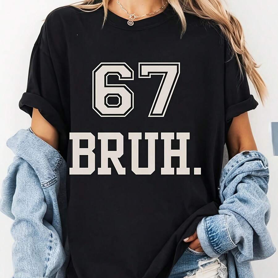 Oversized Six Seven Shirt, 6 7 Shirt, Funny Number Meme T-Shirt, Viral Saying Shirt, Funny Number Gen Z Shir Gen Z Gif, 6 7 67 - Negro - Ver 1