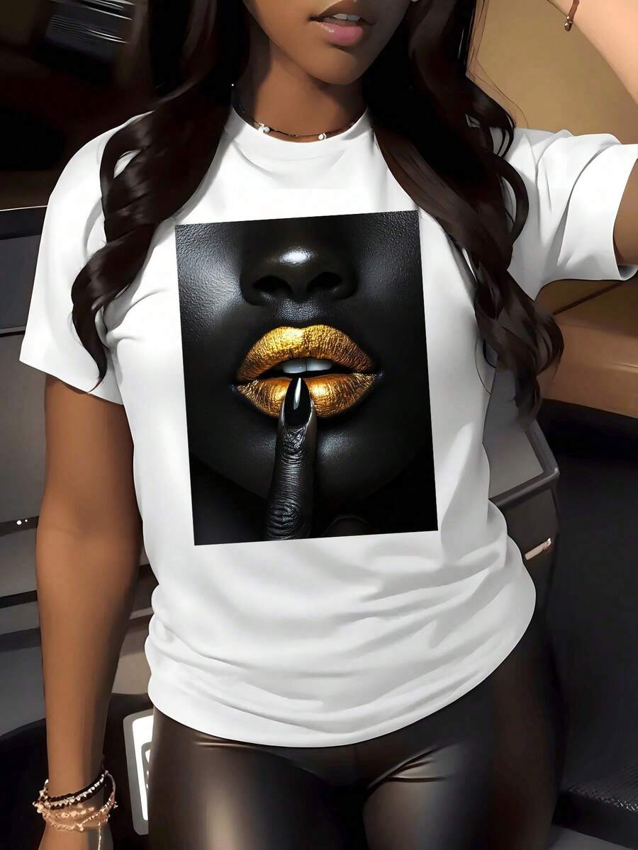 playeras de algodón mujer 1pcs Minimalist CarInspired Graphic Print T Shirt Street Style Women's Casual Round Neck 100% Cotton Tee Urban Chic Fashion Topy2k ropa de mujer camisas para mujer tops - Blanco - Ver 1