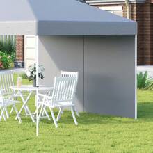 LIVINGANDHOME Gazebo Sidewall, Canopy Curtain, Privacy Panel, 420D PU Fabric Windproof Sun Protection, Zipper Design With Cloth Rings Easy Installation For Outdoor Garden Patio, Light Grey - 淺灰色 3m W x 2.13m H - 查看 3