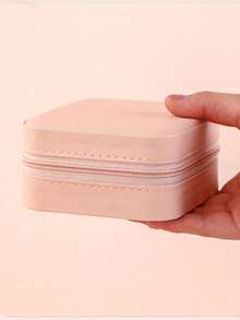 1PC Mini Jewelry Organizer, Travel Jewelry Zipper Bag, Portable Jewelry Box For Earrings, Necklaces, And Rings, Made Of Leather, Jewelry Box, Women's Gift, Back-To-School Travel Essentials, Beach Summer Vacation Storage Bag, Cosmetic Organizer, Cosmetic Bag, Makeup Bag, Back-To-School Supplies. - View 8