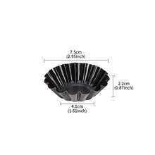 CHEF MADE 12PCs Non-Stick Tart Mold Set, 2.5 Inch & 3 Inch Wave Tart Pan, Mini Chrysanthemum Flower Baking Tart Molds - Black - View 13