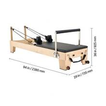 Pilates Reformer Machine, Wooden Pilates Workout Equipment For Home Gym Studio Use, Pilates Bed With Dual Resistance- Spring & Cord, Reformer Set With Sitting Box, Up To 400 LBS - 400 Lbs - View 10
