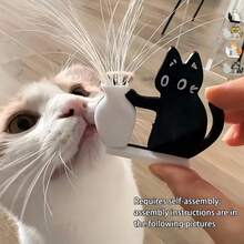 1pc Cat Whisker Hair Collector (Self-Assembly Required), Black Cat Vase Fridge Magnet, Acrylic Cat Push Bottle Magnetic Fridge Magnet, Cat Souvenir, Vase Can Hold Fresh Flowers, Multifunctional, Fun And Interesting Small Gift For Friends. - one-size - View 1