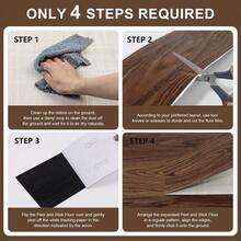 Wood Grain Self-Adhesive Flooring 40x15cm Thickened Wallpapers Home Decor For Floor Renovation In Living Rooms, Bedrooms,Kitchen - A - View 3