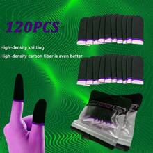 120PCS Purple Mobile Game Controller Finger Sleeve, Set, Sweat Resistant And Breathable Touch Screen Finger Sleeve - Purple - View 5