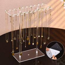 1pc High-End Acrylic Transparent Necklace Storage Rack, Suitable For Women, Back To School Season, Eid Al-Adha Essential, Vanity Bedroom Jewelry Storage - Clear - View 2