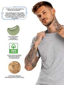 Men's Basic Casual Plain T-Shirt In Premium Combed Cotton, Sizes S To XL - Light Grey - View 2