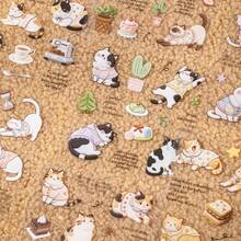 20 Hojas/Bolsa Libro de Pegatinas, Serie de Historias de Gatos Tejidos, Libro de Pegatinas PET con Tema de Gatos Bordados Realistas, Suministros para Scrapbook, Accesorios para Cuadernos, Utilizado para Decorar Tarjetas, Marcos de Fotos, Computadoras, Fundas de Teléfono, Botellas de Agua, Diarios de Recortes, Estuches de Lápices, Maletas, Pegatinas de Decoración de Escritorio - etiqueta engomada - Ver 7