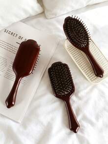 1pc/2pcs/Detangling Hair Brush With Scalp Massage, Natural Sandalwood Air Cushion Comb, Includes Spare Teeth, Ins Style Natural Wood Dark Brown Square/Round Air Cushion Brush, High Elasticity Cushion Buffer/Smooth Round Tip Teeth/Soothing/Stress Relief/Anti-Itch Hair Combing|Suitable For Long, Straight, Curly Hair|Daily Hair Care/Birthday Gift For Best Friend Or Girlfriend/Valentine's Day Gift/Home & Dorm Essential/Hair Salon Essential - Cloud Cushion Comb - View 8