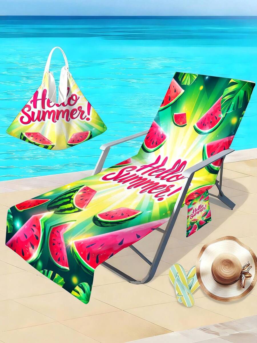 Funda portátil para silla reclinable de piscina y playa, viaje, toalla de piscina, bolsa de playa, toalla de microfibra, funda de silla reclinable de viaje, toalla para cama de bronceado, toalla de microfibra con bolsillo, funda de secado rápido