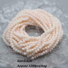 约1200颗4毫米刻面水晶玻璃珠，10串，用于DIY制作手链、项链等首饰。 - 4mm 扁珠 - 查看 26