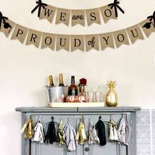 Burlap We are So Proud of You 2023 Graduation Party Decoration Backdrop - inicial - Ver 2