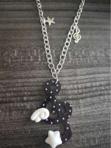 1pc 2026 New Cloud Star Wing Pendant Necklace, Multi-Color Metal Resin Y2K Fashion Necklace For Women & Men, Suitable For Daily Wear And Party - Note - View 3