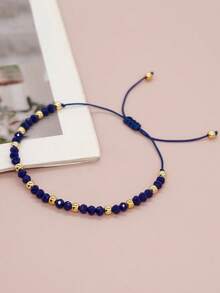 YAUKIA Pulsera Vintage de Lapislázuli Creatividad, Pulsera Ajustable, Trae Sentimientos de Paz Profunda, Joyería Simple de Verano para Yoga y Meditación - Multicolor - Ver 2