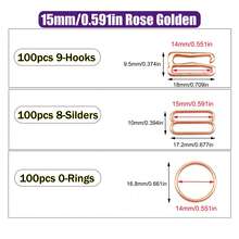 HSDOUBLE 300pcs/Pack Metal Bra Rings, Sliders, Bra Strap Hooks, Adjustable Buckles, Lingerie Strap Adjustment Accessories, Used For Lingerie Swimwear Adjustment Sewing Accessories - 300pcs - View 15
