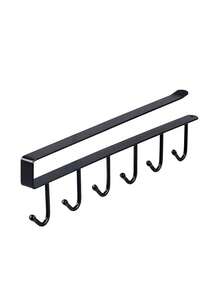 [1 pieza estante de almacenamiento colgante que ahorra espacio] 1 pieza gancho moderno de doble hilera para montaje en pared, sin necesidad de taladrar, resistente, fácil de instalar, adecuado para cocina, baño y dormitorio. Estante de almacenamiento con soporte para tazas colgante. - Multicolor - Ver 15