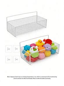 2 Sets Bathtub Toy Storage Racks And Organizers, 2 Packs Metal Wire Mesh Bathtub Toy Storage Containers, Large Capacity Rust-Proof Hanging Baskets Designed For Bathtub, Shower, Bathroom, Toilet, Kitchen - Black - Multicolor - View 15