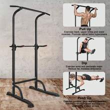 Power Tower Workout Dip Station Pull Up Bar, Height Adjustable Multi-Function Dip Stand For Home Gym Strength Training Fitness Equipment - Default - View 10