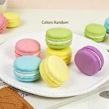 1 pieza Juguete de música de presión con rebote lento de pastel de macaron de simulación, juguete de postre realista estilo aleatorio - Multicolor - Ver 1