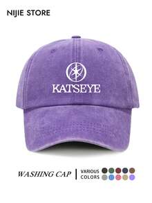 1件 Katseye 主題印花水洗復古棒球帽，防曬時尚帽，可調節尺寸多功能女款帽子，適合日常出遊、女生聚會、音樂節、動漫展、旅行、戶外運動、街頭穿搭 - A - 查看 14
