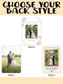 Custom Wedding Photo Playing Cards, Can Be Printed With Names And Dates, Featuring Matte Geometric Patterns. Ideal As Wedding Favors And Anniversary Gifts For Newlyweds And Couples, Perfect For Bridal Showers And Game Nights. - Multicolor - View 5