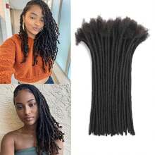 1 Pack 10 Bundles Synthetic Hair Extensions, 0.6cm Width, Permanent Hair Extensions, Unisex, Available In 10/12 Inch Thickness, Natural Black - Black - View 8