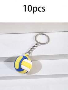 2/10pcs Soccer Ball Shaped Keychain, 3D Mini Soccer Ball Keychain Suitable For Boys, World Cup Sports Theme Keychain, Backpack Keychain - Multicolor - View 14