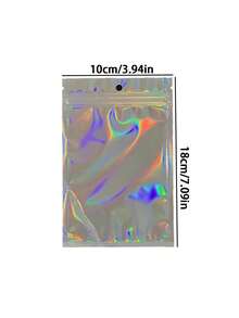 100pcs/Set Rainbow Laser Film Self-Sealing Bags, Jewelry Accessories Packaging Bags, Gift Packaging Self-Sealing Bags - Multicolor - View 8
