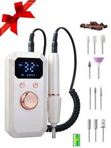 專業無線電動美甲磨甲機，可充電便攜式壓克力凝膠美甲修甲組，附11個磨頭與20個磨砂環，高速無線電動美甲修甲機，適用於凝膠美甲卸除、美甲、足部護理、美甲沙龍與居家DIY禮物，返校、秋季、旅行必備 - 彩色 - 查看 13
