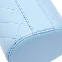 Authenticated Chanel PRE-OWNED Mini CC Quilted Lamb-Skin Vertical Vanity Case Bag - Blue - View 5