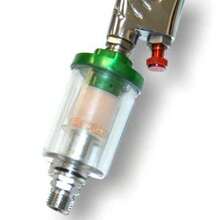 Mini In-Line Air Filter - Water And Oil Separator With Drain Valve - Water Trap, Air Dryer, Removes Moisture, Dirt - Use On Compressor Hose, Pneumatic Tools, Paint Spray Guns - Clear - View 2