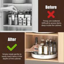 1pc Large Capacity Rotating Spice Rack, Can Store Various Seasoning Bottles And Jars, Kitchen Utensil, 360° Rotatable, Extremely Strong Load-Bearing Capacity, Items Clearly Visible, No Contact With Food - Multicolor - View 9