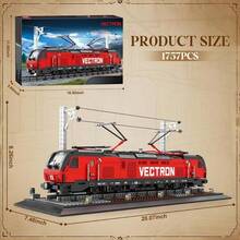 1757-teiliges Dampflok-Modellset mit integrierter Gleisbasis, dekoratives Modellbauset im Steampunk-Stil, geeignet für Erwachsene, kreatives Bauspielzeug, ideales Geschenk für Eisenbahnfans. - A - Übersicht 4