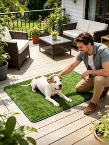 PAWSIN Almohadilla de Césped para Perros, Césped Artificial para Mascotas, Almohadilla de Entrenamiento para Ir al Baño en Interiores/Exteriores para Cachorros - Verde - Ver 2