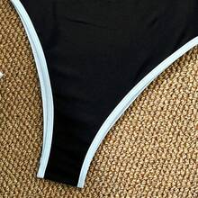 Traje de baño de una pieza de nailon para mujer, para fiestas de vacaciones y playa, bikini - Negro - Ver 5