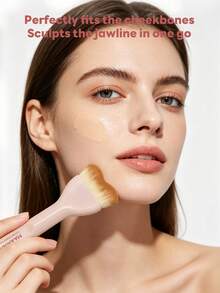 MAANGE 1PC Curved Contour Foundation Brush, Professional Makeup Tool, Great Gift For Women, Soft Blending Brush For Daily & Professional Makeup Use - Multicolor - View 6