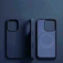 VRNOEI 奢華磁吸無線充電保護殼，適用於 iPhone 16/14/13/12/11/15/17 Pro Max，天鵝絨材質，亦相容於 17 Air/14/15/16 Plus 手機保護套配件 - 深藍色 - 查看 29