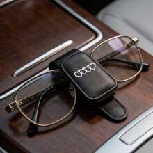 PU Leather Car Clip With Rhinestone Bow, Suitable For Storing Glasses, Cards, And Other Items On Car - one-size - View 10