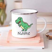 Taza de café de dinosaurio personalizada con nombre, taza personalizada para niños, recuerdos de fiesta de cumpleaños para niños, regalo de Navidad y San Valentín - -A015WH-88 - Ver 9