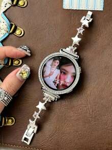 1PC 18mm 20mm 22mm 四葉花金屬手鍊錶帶 適用於 Galaxy Watch Active 7 6 5 4 3 40/44mm 適用於 GT4 5 6 41/42mm 女款細錶帶 - starlight - 查看 12
