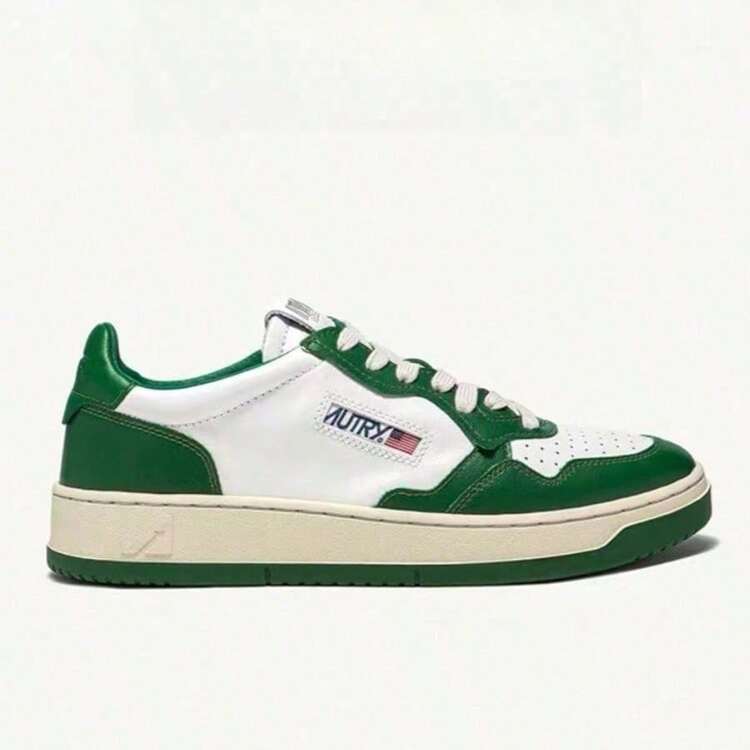 AU – Classic Grey And White Colour Block Sneakers For Women, Stylish Skate Shoes For Girls With A Vibrant Colour Contrast. - Green - View 1