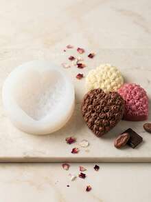 1pc Heart Rose Silicone Mold, Suitable For Cake Decoration, Chocolate, Pudding, Candy Silicone Mold - Multicolor - View 10