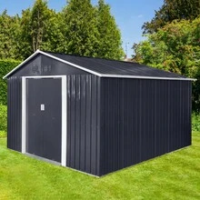 11.2x10.6 Ft Metal Garden Sheds Outdoor Storage Sheds Grey With Window - Grey1 - View 9