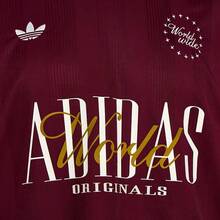 Adidas Originals Men's Short-Sleeve T-Shirt, Stylish, Comfortable, Retro Striped V-Neck Pullover Polo Shirt KY2193 - Burgundy - View 7